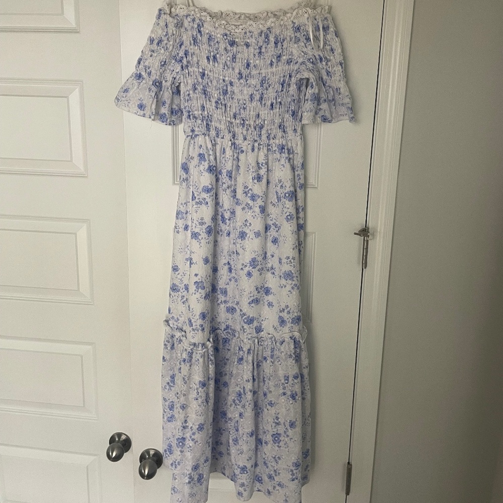 Vici Eyelet Midi Dress